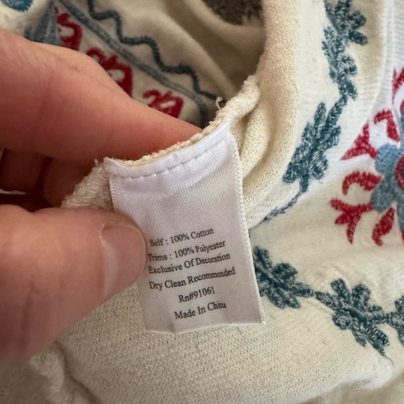 Johnny Was Biya Embroidered Colorful Boho open flowy cardigan - Size S - Picture 7 of 8